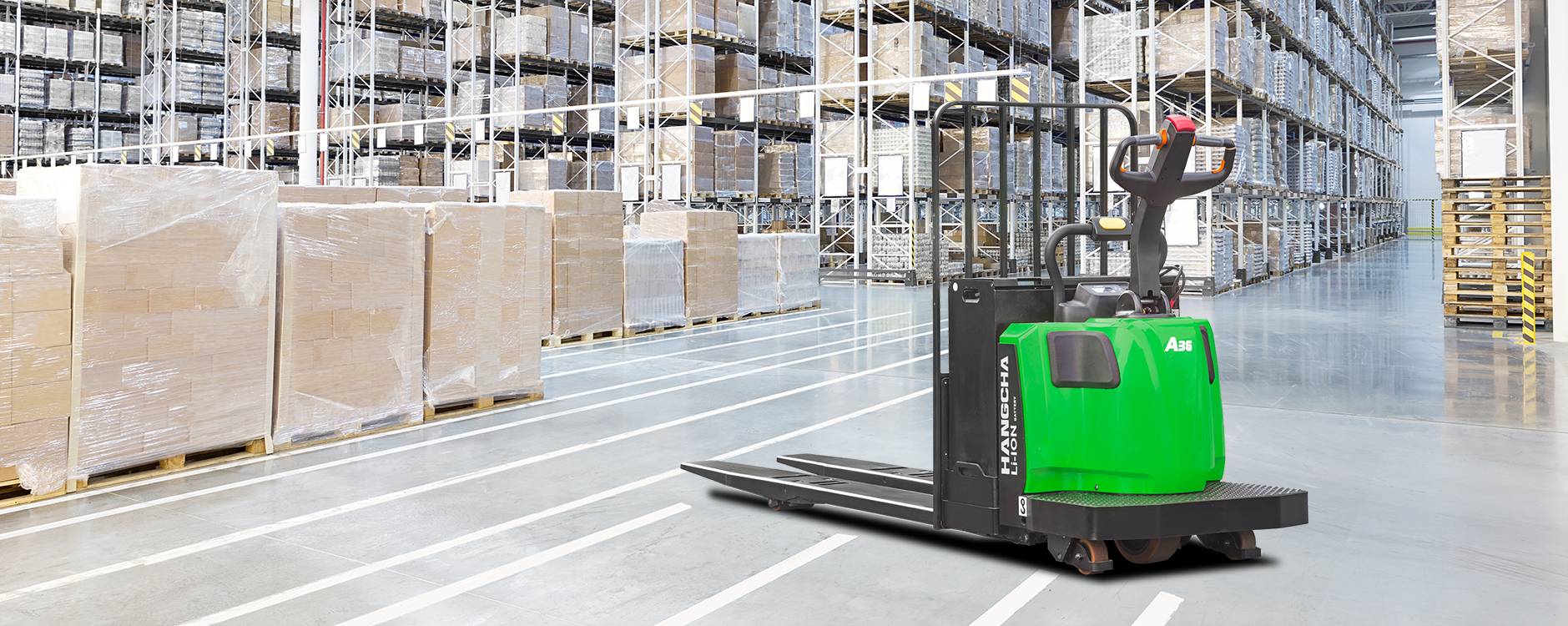 Transpalette électrique Hangcha à conducteur porté (commande arrière) 6 000-8 000 lbs — vue alternative