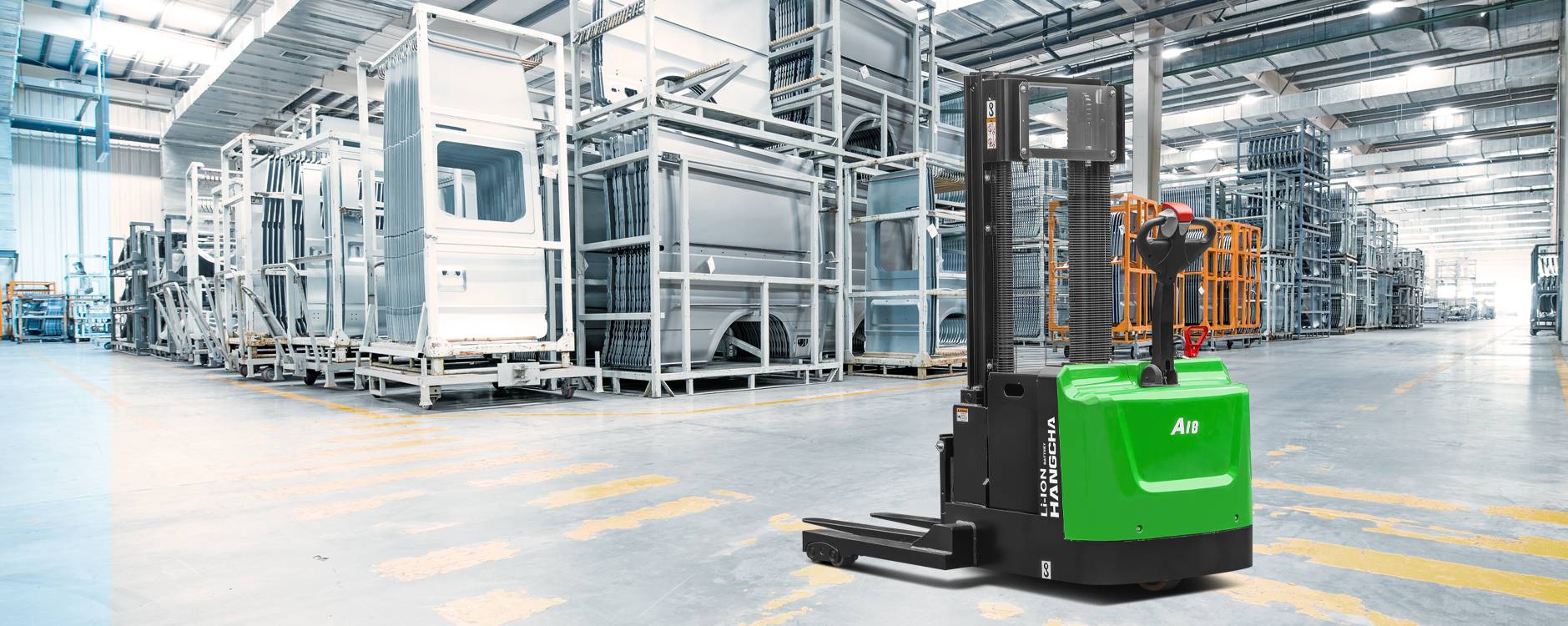 Gerbeur électrique Hangcha à longerons et conducteur accompagnant 2 500-4 000 lbs — vue alternative